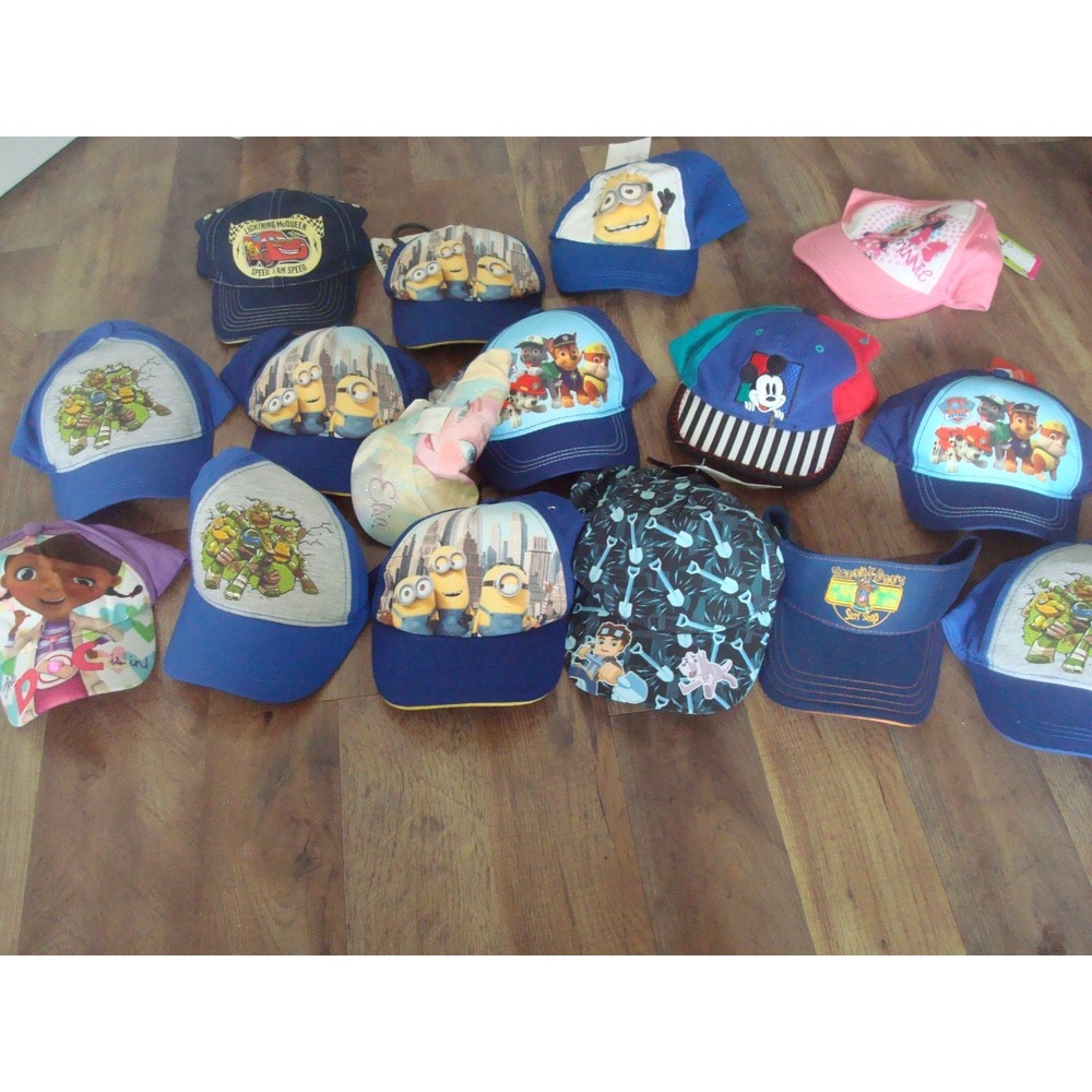 16HAT LOT DISNEY MINIONS PAW PATROL BUNDLE CAP HAT 90S VINTAGE 00S Y2K M1
